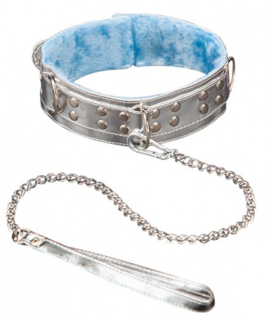 Серебристый ошейник из искусственной кожи - Sitabella - купить с доставкой в Невинномысске