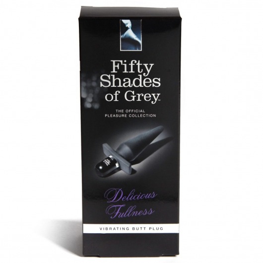 Черная анальная пробка с вибрацией Delicious Fullness Vibrating Butt Plug - 14 см. - Fifty Shades of Grey