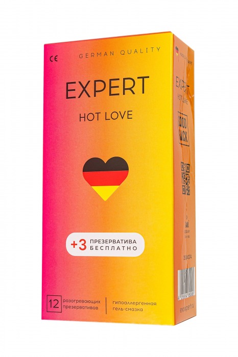 Презервативы EXPERT Hot Love с разогревающим эффектом - 12 шт.(+3 в подарок) - Expert - купить с доставкой в Невинномысске