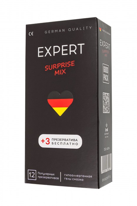 Презервативы EXPERT Surprise Mix - 12 шт.(+3 в подарок) - Expert - купить с доставкой в Невинномысске