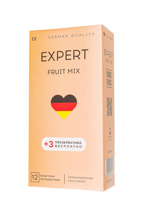 Ароматизированные презервативы EXPERT Fruit Mix - 12 шт.(+3 в подарок) - Expert - купить с доставкой в Невинномысске