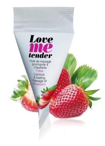 Съедобное согревающее массажное масло Love Me Tender Strawberry с ароматом клубники - 10 мл. - Love to Love - купить с доставкой в Невинномысске