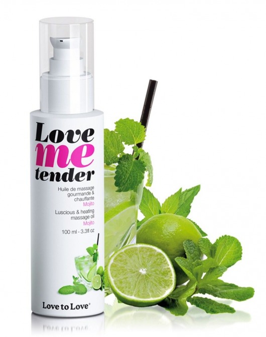 Съедобное согревающее массажное масло Love Me Tender Mojito с ароматом мохито - 100 мл. - Love to Love - купить с доставкой в Невинномысске