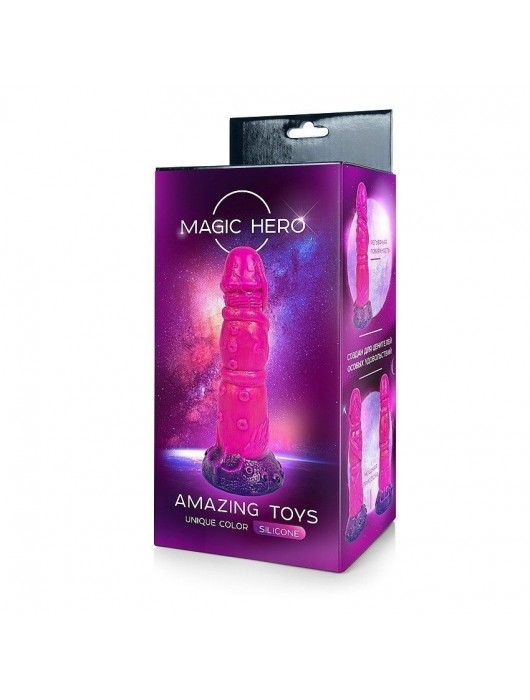 Розовый рельефный фантазийный фаллоимитатор - 20 см. - Bior toys - купить с доставкой в Невинномысске