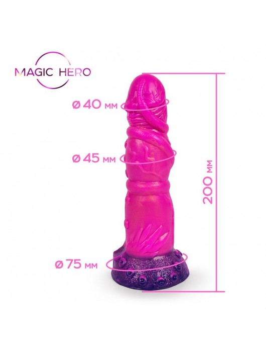 Розовый рельефный фантазийный фаллоимитатор - 20 см. - Bior toys - купить с доставкой в Невинномысске