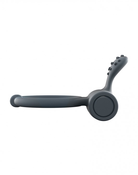 Серое перезаряжаемое эрекционное кольцо с вибрацией Power Clit - Dorcel - в Невинномысске купить с доставкой