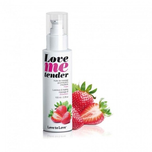 Съедобное согревающее массажное масло Love Me Tender Strawberry с ароматом клубники - 100 мл. - Love to Love - купить с доставкой в Невинномысске