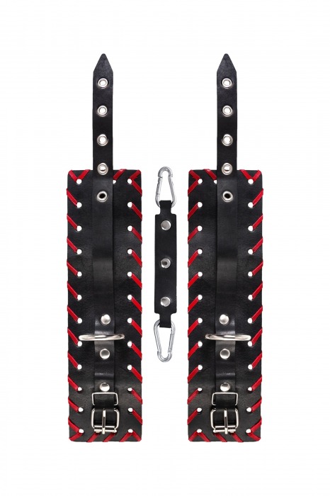 Черно-красные оковы из натуральной кожи - Pecado - купить с доставкой в Невинномысске