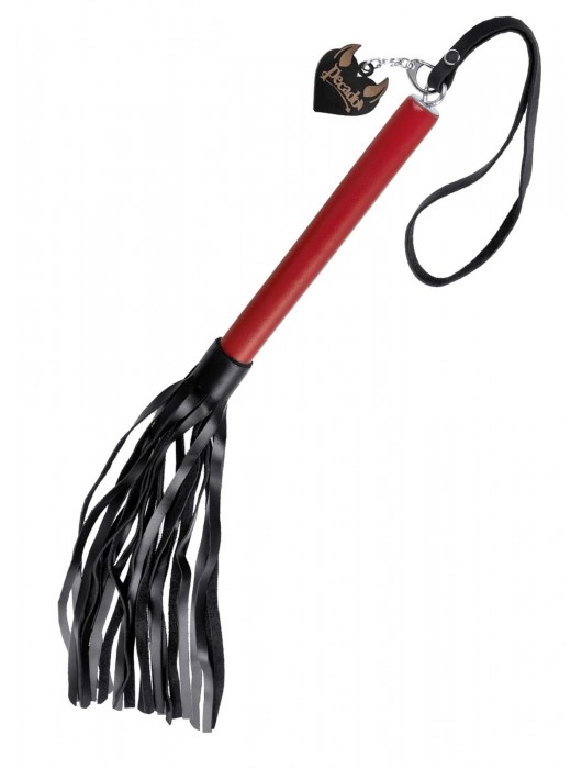 Черно-красная кожаная плеть - 50 см. - Pecado - купить с доставкой в Невинномысске