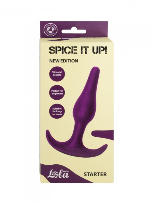 Фиолетовая анальная пробка Starter - 10,5 см. - Lola Games