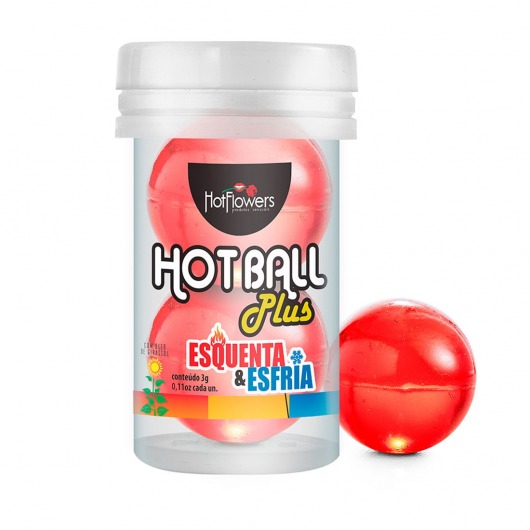 Лубрикант на масляной основе Hot Ball Plus с охлаждающе-разогревающим эффектом (2 шарика по 3 гр.) - HotFlowers - купить с доставкой в Невинномысске