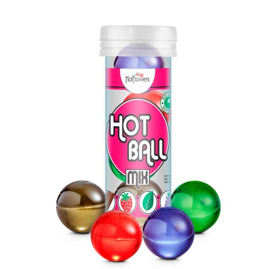 Ароматизированный лубрикант Hot Ball Mix на масляной основе (4 шарика по 3 гр.) - HotFlowers - купить с доставкой в Невинномысске