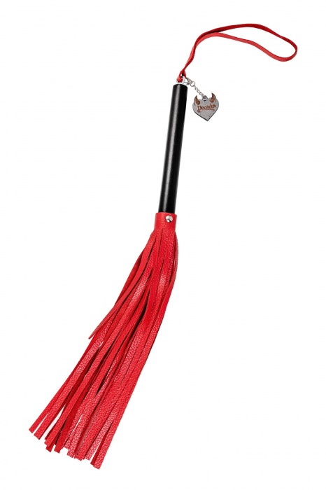 Красно-черная кожаная плеть - 50 см. - Pecado - купить с доставкой в Невинномысске