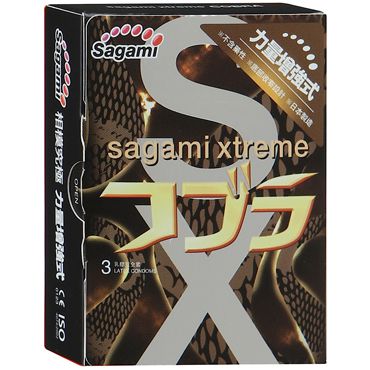 Суженные к основанию презервативы Sagami Xtreme COBRA - 3 шт. - Sagami - купить с доставкой в Невинномысске