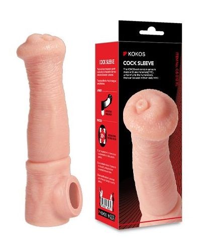 Телесная фантазийная насадка на член Cock Sleeve Size L - KOKOS - в Невинномысске купить с доставкой