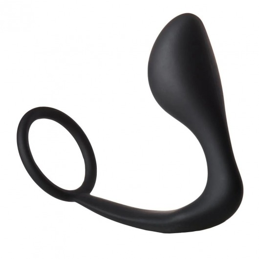Черное эрекционное кольцо с анальной пробкой Anal Plug With Cockring - Dream Toys - в Невинномысске купить с доставкой