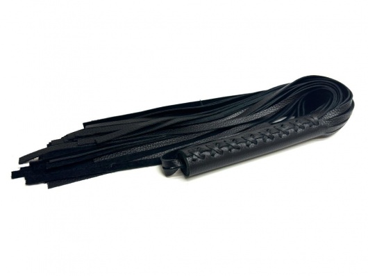 Черная многохвостовая плеть из мягкой кожи - 57 см. - БДСМ Арсенал - купить с доставкой в Невинномысске