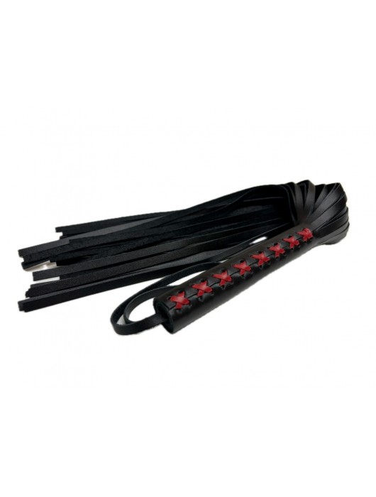 Кожаная плеть Sex Game с красным плетением на рукояти - 57 см. - БДСМ Арсенал - купить с доставкой в Невинномысске