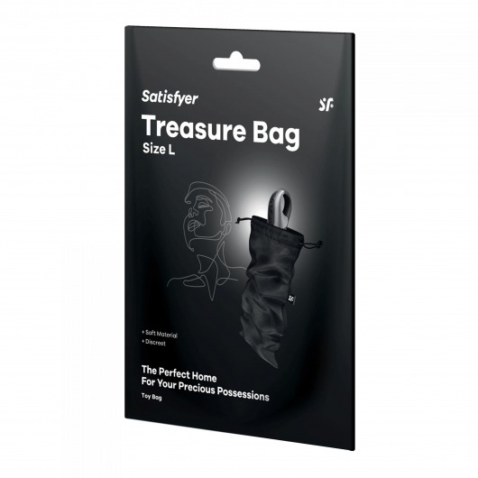 Черный мешочек для хранения игрушек Treasure Bag L - Satisfyer - купить с доставкой в Невинномысске