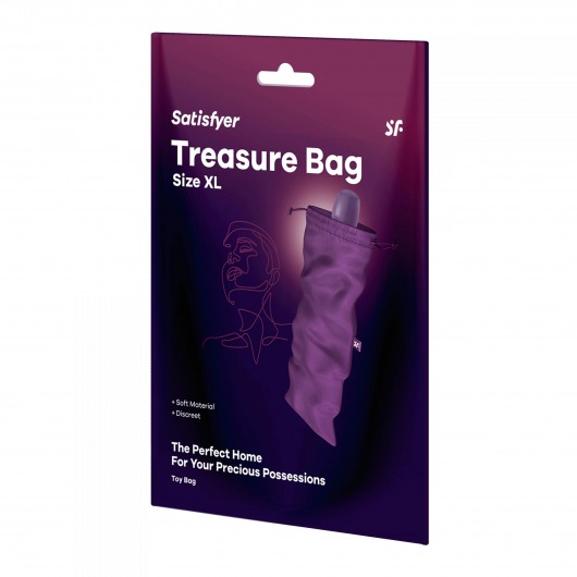 Фиолетовый мешочек для хранения игрушек Treasure Bag XL - Satisfyer - купить с доставкой в Невинномысске