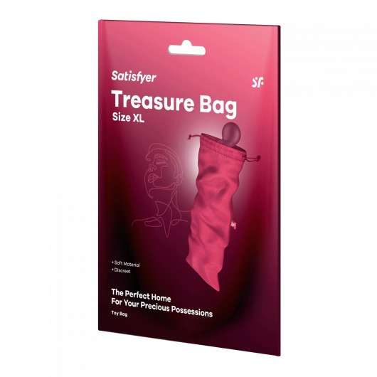 Розовый мешочек для хранения игрушек Treasure Bag XL - Satisfyer - купить с доставкой в Невинномысске