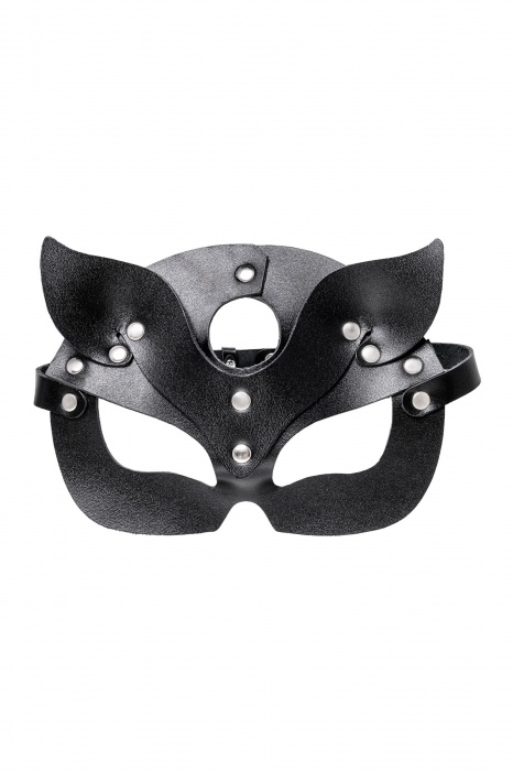 Черная кожаная рельефная маска кошки - Pecado - купить с доставкой в Невинномысске
