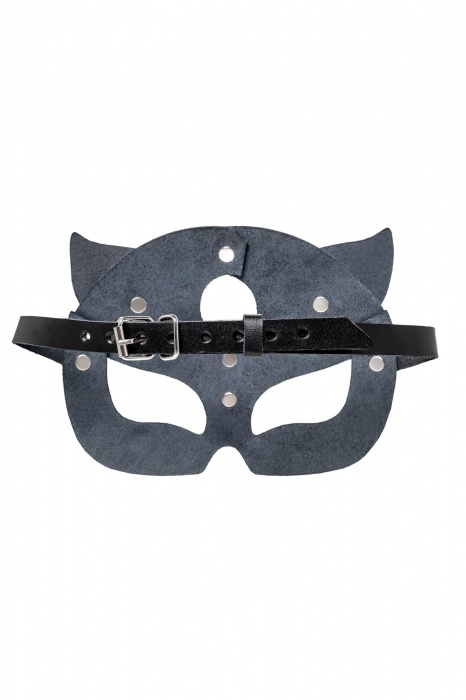 Черная кожаная рельефная маска кошки - Pecado - купить с доставкой в Невинномысске
