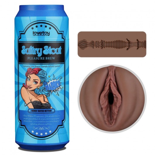 Коричневый мастурбатор-вагина Pleasure Brew Masturbator-Sultry Stout в банке - Lovetoy - в Невинномысске купить с доставкой