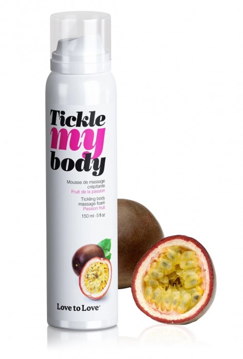 Массажная хрустящая пенка Tickle my body с ароматом маракуйи - 150 мл. - Love to Love - купить с доставкой в Невинномысске