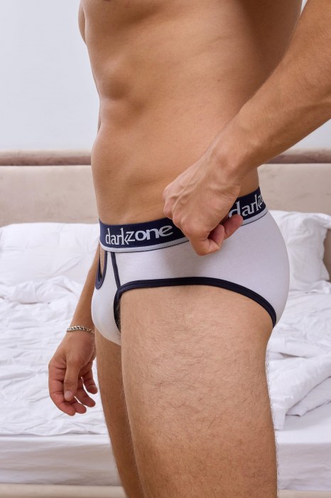 Белые мужские трусы-брифы с вырезом - Darkzone купить с доставкой