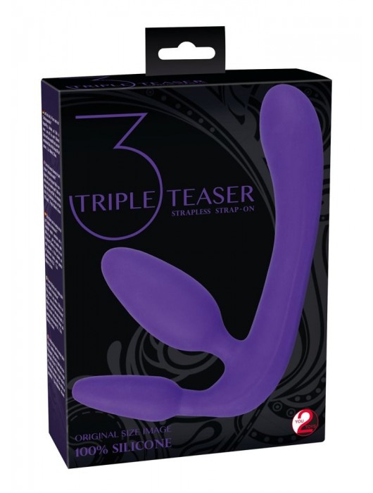 Фиолетовый безремневой страпон с двумя пробками - Orion - купить с доставкой в Невинномысске