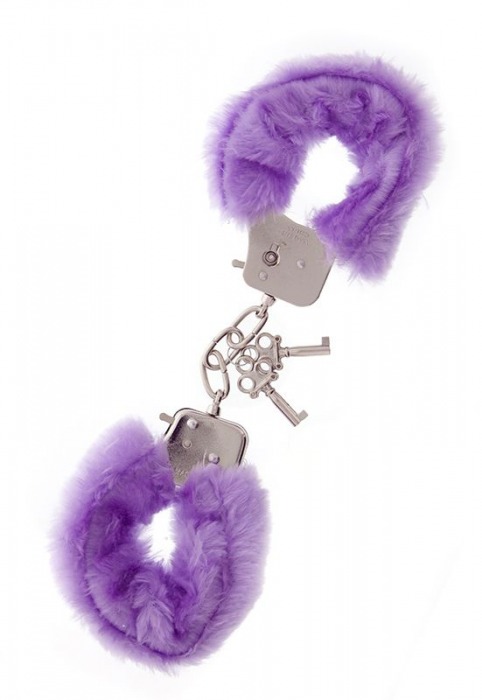 Фиолетовые меховые наручники METAL HANDCUFF WITH PLUSH LAVENDER - Dream Toys - купить с доставкой в Невинномысске