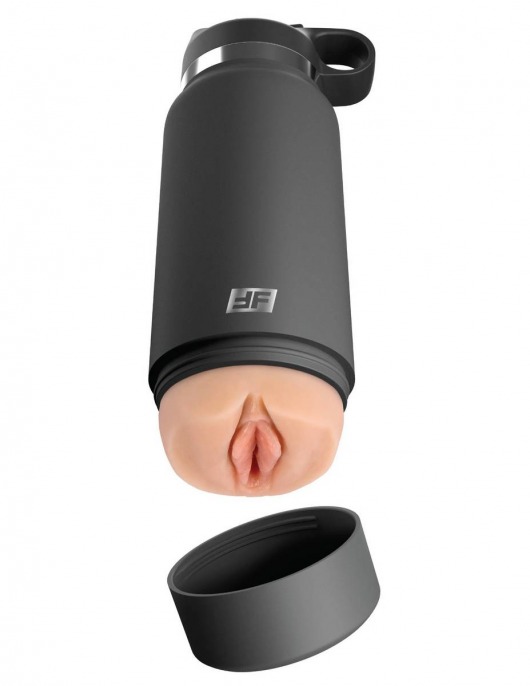 Серый мастурбатор в виде бутылки F*ck Flask - Pipedream - в Невинномысске купить с доставкой