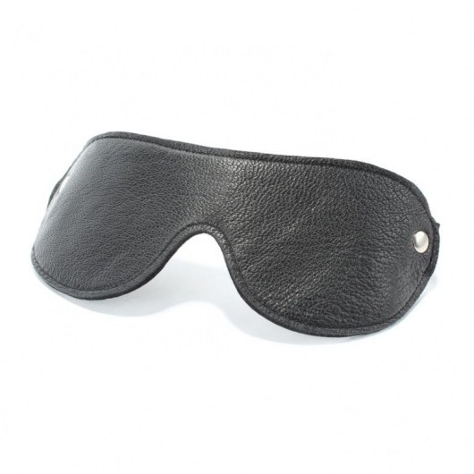 Черная кожаная маска на глаза - БДСМ Арсенал - купить с доставкой в Невинномысске