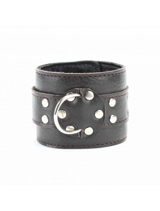 Коричневые оковы из мягкой кожи на металлической цепочке - БДСМ Арсенал - купить с доставкой в Невинномысске