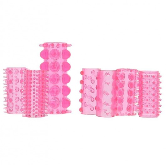 Набор из 7 розовых насадок на пенис ONE-A-DAY PENIS SLEEVES PINK - Seven Creations - в Невинномысске купить с доставкой