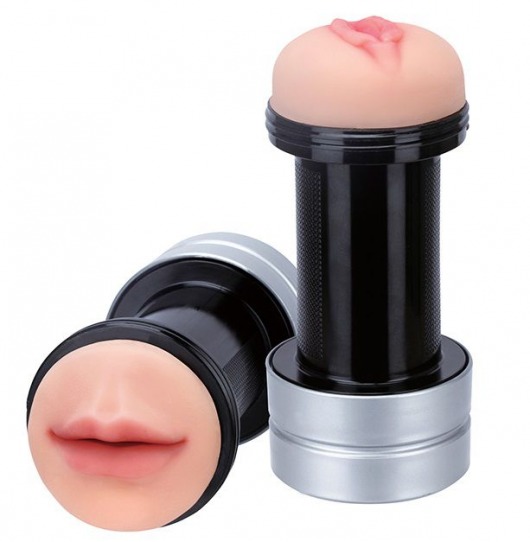 Двусторонний мастурбатор REALSTUFF 2 IN 1 HUMMER MOUTH   VAGINA - ротик и вагина - Dream Toys - в Невинномысске купить с доставкой