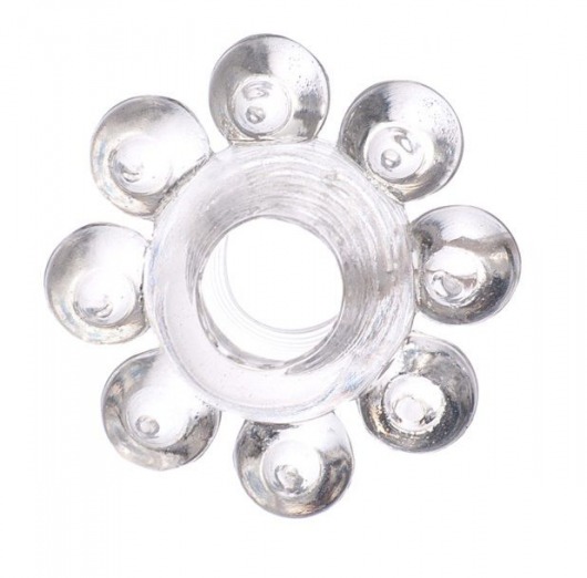 Прозрачное гелевое эрекционное кольцо-цветок - Toyfa Basic - в Невинномысске купить с доставкой