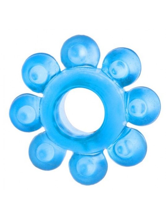 Голубая гелевая насадка-цветок - Toyfa Basic - в Невинномысске купить с доставкой