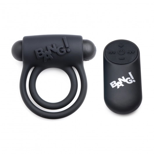 Черное эрекционное виброкольцо 28X Remote Control Vibrating Cock Ring   Bullet - XR Brands - в Невинномысске купить с доставкой