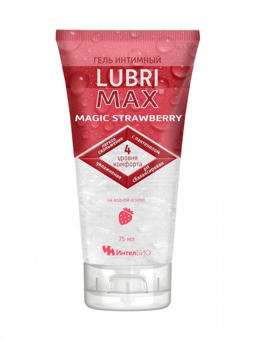 Интимный гель-смазка на водной основе Lubrimax Magic Strawberry - 75 мл. - ИнтелБИО - купить с доставкой в Невинномысске