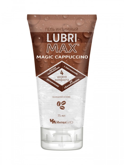 Интимный гель-смазка на водной основе Lubrimax Magic Cappuccino - 75 мл. - ИнтелБИО - купить с доставкой в Невинномысске