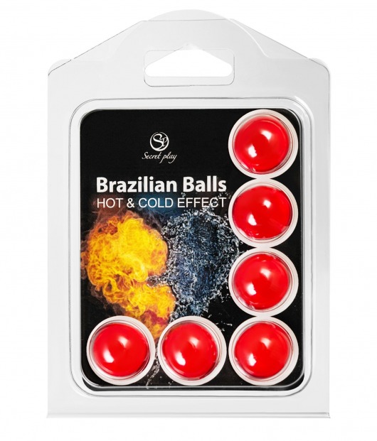 Набор из 6 шариков с массажным маслом Brazilian Balls с охлаждающим и разогревающим эффектом - Secret Play - купить с доставкой в Невинномысске