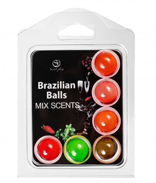 Набор из 6 шариков с ароматизированными массажными маслами Brazilian Balls - Secret Play - купить с доставкой в Невинномысске