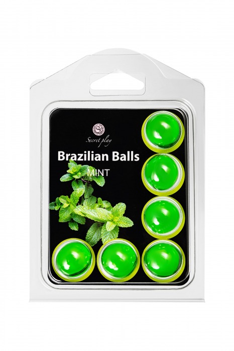 Набор из 6 шариков с массажным маслом Brazilian Balls с ароматом мяты - Secret Play - купить с доставкой в Невинномысске