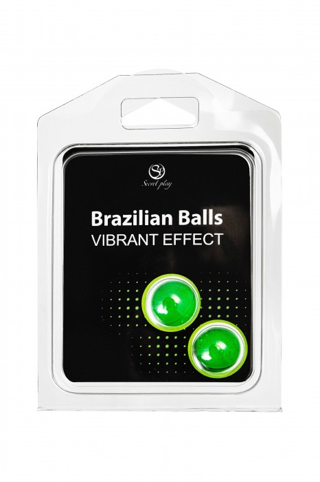 Набор из 2 шариков с массажным маслом Brazilian Balls с эффектом вибрации - Secret Play - купить с доставкой в Невинномысске