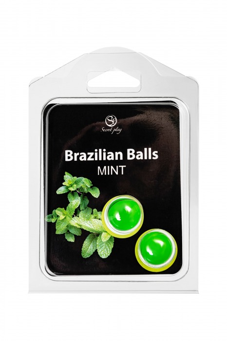 Набор из 2 шариков с массажным маслом Brazilian Balls с ароматом мяты - Secret Play - купить с доставкой в Невинномысске