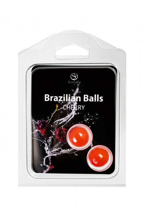 Набор из 2 шариков с массажным маслом Brazilian Balls с ароматом вишни - Secret Play - купить с доставкой в Невинномысске