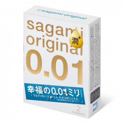 Увлажнённые презервативы Sagami Original 0.01 Extra Lub - 2 шт. - Sagami - купить с доставкой в Невинномысске