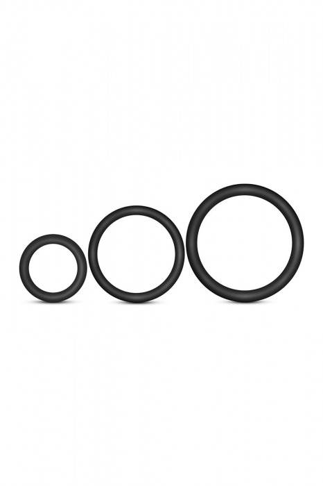 Набор из 3 черных эрекционных колец Cock Ring Set - Blush Novelties - в Невинномысске купить с доставкой